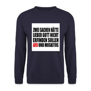 Fck afd - Unisex Pullover - Navy - Vorne - Alina (178cm) & Michal (187cm)