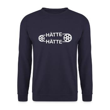 Hätte Hätte Fahrradkette Fahrrad - Unisex Pullover - Navy - Vorne - Alina (178cm) & Michal (187cm)