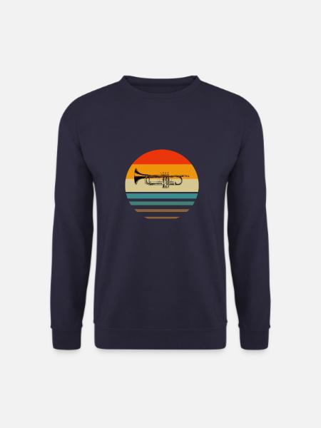 Vintage Retro Trompete Geschenk Sonne Trompeter - Unisex Pullover - Navy