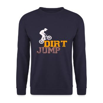 Dirt Jump BMX Bike Geschenk Design - Unisex Pullover - Navy - Vorne - Alina (178cm) & Michal (187cm)