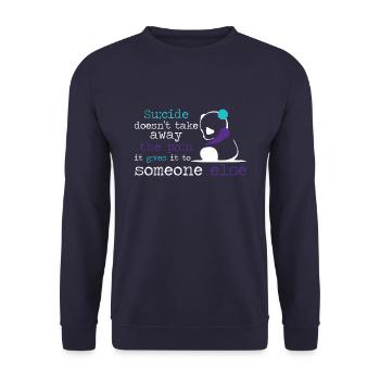 Suicide Depression Schmerz Bewusstsein Prevention - Unisex Pullover - Navy - Vorne - Alina (178cm) & Michal (187cm)