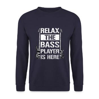 Détendez le cadeau de guitare basse de bassiste - Sweat-shirt Unisexe - marine - Devant - Alina (178cm) & Michal (187cm)