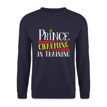 Prince Charming In Training Crown King Queen - Unisex Sweatshirt - navy - Front - Alina (178cm) & Michal (187cm)