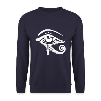 Oeil égyptien de Horus drôle Egypte Archéologue - Sweat-shirt Unisexe - marine - Devant - Alina (178cm) & Michal (187cm)