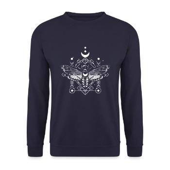 Occulte Moth Sorcellerie Voodoo Noir Cast - Sweat-shirt Unisexe - marine - Devant - Alina (178cm) & Michal (187cm)