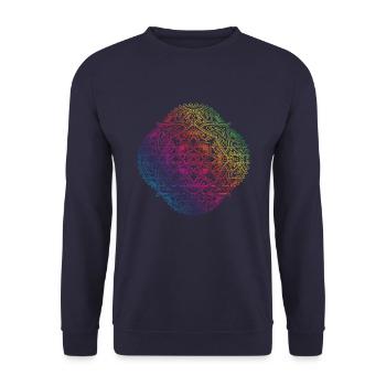 mandala - Unisex Sweatshirt - navy - Front - Alina (178cm) & Michal (187cm)
