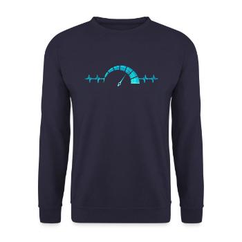 Auto-Geschwindigkeitsmesser Herzschlag Puls - Unisex Pullover - Navy - Vorne - Alina (178cm) & Michal (187cm)