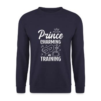 Prince Charming In Training Crown King Queen - Unisex Sweatshirt - navy - Front - Alina (178cm) & Michal (187cm)