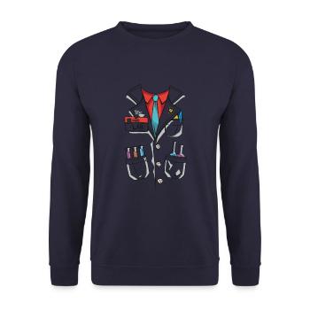 Chemistry Gift Idea Scientist Halloween Costume - Unisex Sweatshirt - navy - Front - Alina (178cm) & Michal (187cm)