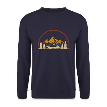 Kajak Paddeln Kayak Vintage - Unisex Pullover - Navy - Vorne - Alina (178cm) & Michal (187cm)
