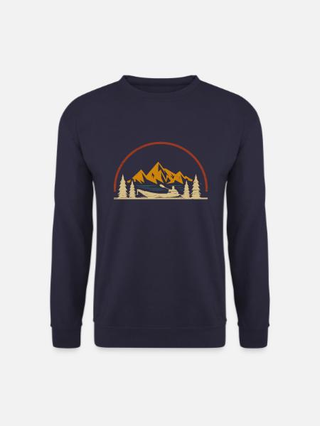 Kajak Paddeln Kayak Vintage - Unisex Pullover - Navy