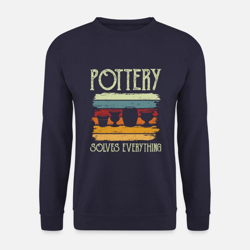 Keramik Töpfer Pottery solves everything - Unisex Pullover - Navy
