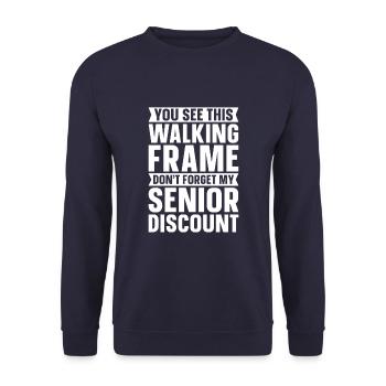 Rentner Rente Humor - Unisex Pullover - Navy - Vorne - Alina (178cm) & Michal (187cm)