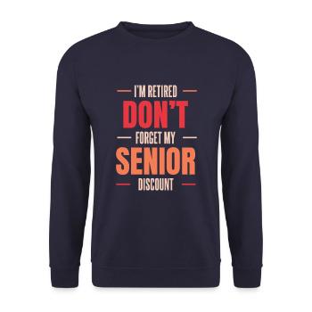 Pension de retraité drôle - Sweat-shirt Unisexe - marine - Devant - Alina (178cm) & Michal (187cm)