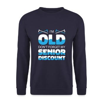 Pensioner pension funny - Unisex Sweatshirt - navy - Front - Alina (178cm) & Michal (187cm)