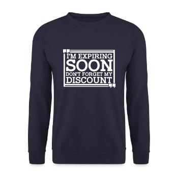 Pension de retraité drôle N’oubliez pas ma réduction - Sweat-shirt Unisexe - marine - Devant - Alina (178cm) & Michal (187cm)
