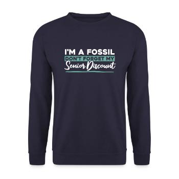Rentner Rente Fossil - Unisex Pullover - Navy - Vorne - Alina (178cm) & Michal (187cm)
