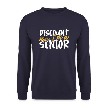 Pensionist Pension Senior - Unisex sweater - marineblå - Foran - Alina (178cm) & Michal (187cm)
