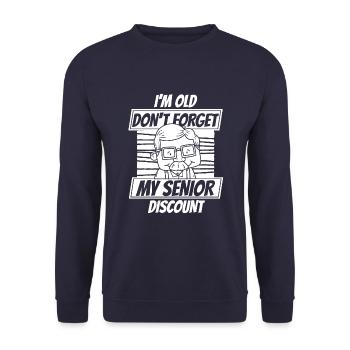 Pensioner Pension Funny - Unisex Sweatshirt - navy - Front - Alina (178cm) & Michal (187cm)