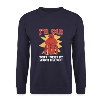 Pensioner Pension Funny - Unisex Sweatshirt - navy - Front - Alina (178cm) & Michal (187cm)