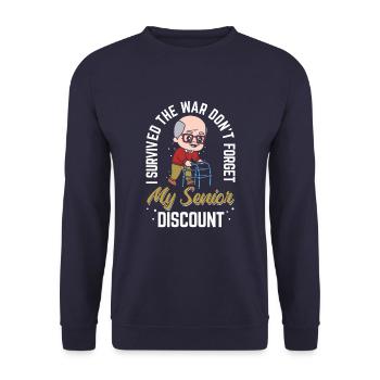 Pensioner pension funny - Unisex Sweatshirt - navy - Front - Alina (178cm) & Michal (187cm)