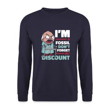 Rentner Rente Humor Dont Forget My Discount - Unisex Pullover - Navy - Vorne - Alina (178cm) & Michal (187cm)