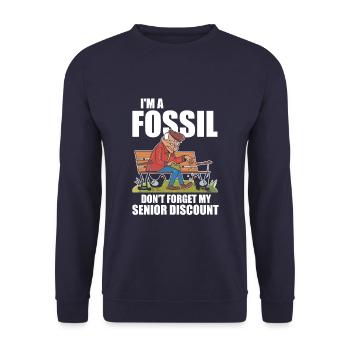 Pensioner Pension Dont Forget My Senior Discount - Unisex Sweatshirt - navy - Front - Alina (178cm) & Michal (187cm)
