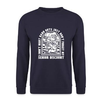 Rentner Rente Lustig - Unisex Pullover - Navy - Vorne - Alina (178cm) & Michal (187cm)