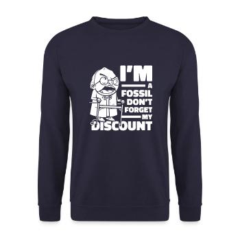 Pension de retraité N’oubliez pas ma réduction - Sweat-shirt Unisexe - marine - Devant - Alina (178cm) & Michal (187cm)