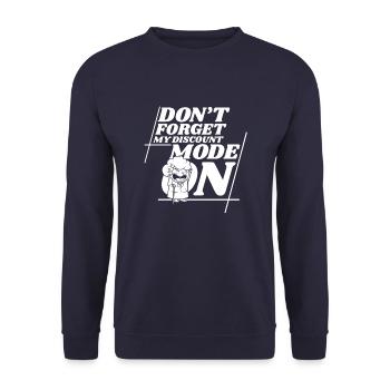 Rentner Rente Lustig Dont Forget My Discount - Unisex Pullover - Navy - Vorne - Alina (178cm) & Michal (187cm)