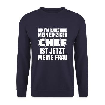 Rentner Rente Lustig Bin Im Ruhestand - Unisex Pullover - Navy - Vorne - Alina (178cm) & Michal (187cm)