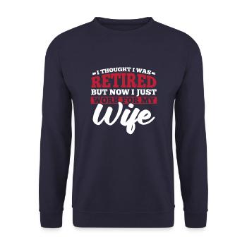 Pensioner pension funny - Unisex Sweatshirt - navy - Front - Alina (178cm) & Michal (187cm)