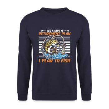 Rentner Rente Angeln - Unisex Pullover - Navy - Vorne - Alina (178cm) & Michal (187cm)