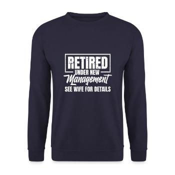 Pensioner pension - Unisex Sweatshirt - navy - Front - Alina (178cm) & Michal (187cm)