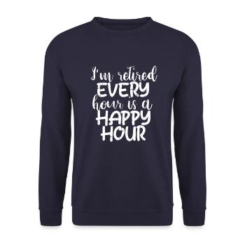 Pensioner pension - Unisex Sweatshirt - navy - Front - Alina (178cm) & Michal (187cm)