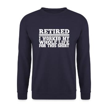 Pensioner pension - Unisex Sweatshirt - navy - Front - Alina (178cm) & Michal (187cm)