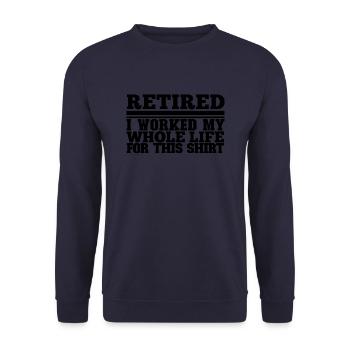 Pensioner pension - Unisex Sweatshirt - navy - Front - Alina (178cm) & Michal (187cm)