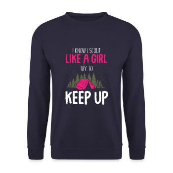 Boy Scout drôle - Sweat-shirt Unisexe - marine - Devant - Alina (178cm) & Michal (187cm)