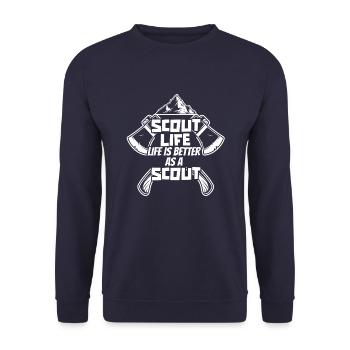 Scout - Unisex Sweatshirt - navy - Front - Alina (178cm) & Michal (187cm)