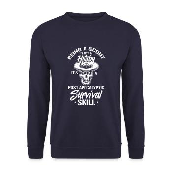 Boy Scout Skull - Unisex Sweatshirt - navy - Front - Alina (178cm) & Michal (187cm)