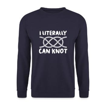 Boy Scout Funny I Literally Can Knot - Unisex Sweatshirt - navy - Front - Alina (178cm) & Michal (187cm)