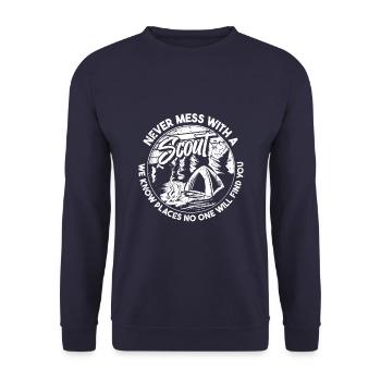 Scout - Unisex Sweatshirt - navy - Front - Alina (178cm) & Michal (187cm)
