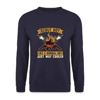 Pfadfinder Feuer - Unisex Pullover - Navy - Vorne - Alina (178cm) & Michal (187cm)