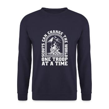 Boy Scout drôle - Sweat-shirt Unisexe - marine - Devant - Alina (178cm) & Michal (187cm)