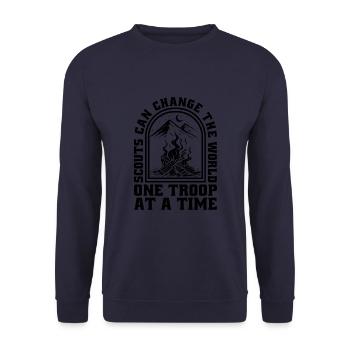 Boy Scout drôle - Sweat-shirt Unisexe - marine - Devant - Alina (178cm) & Michal (187cm)