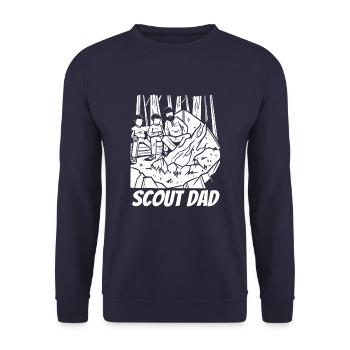 Boy Scout Papa Scout Dad - Unisex Sweatshirt - navy - Front - Alina (178cm) & Michal (187cm)
