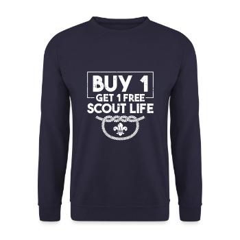 Boy Scout drôle - Sweat-shirt Unisexe - marine - Devant - Alina (178cm) & Michal (187cm)