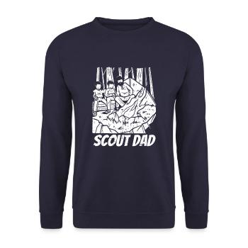 Boy Scout Papa Scout Dad - Unisex Sweatshirt - navy - Front - Alina (178cm) & Michal (187cm)
