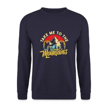 Pfadfinder Berg Take Me To The Mountains - Unisex Pullover - Navy - Vorne - Alina (178cm) & Michal (187cm)