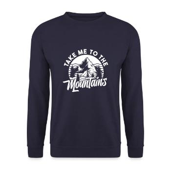 Pfadfinder Berg Take Me To The Mountains - Unisex Pullover - Navy - Vorne - Alina (178cm) & Michal (187cm)